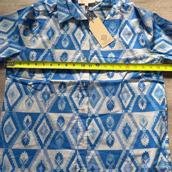 Sheridan French “Fern Blouse” – Size M – Colorful Geometric Triangle Top - Picture 4 of 6